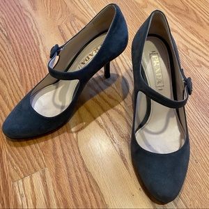 Prada Grey Suede Mary Jane Heels